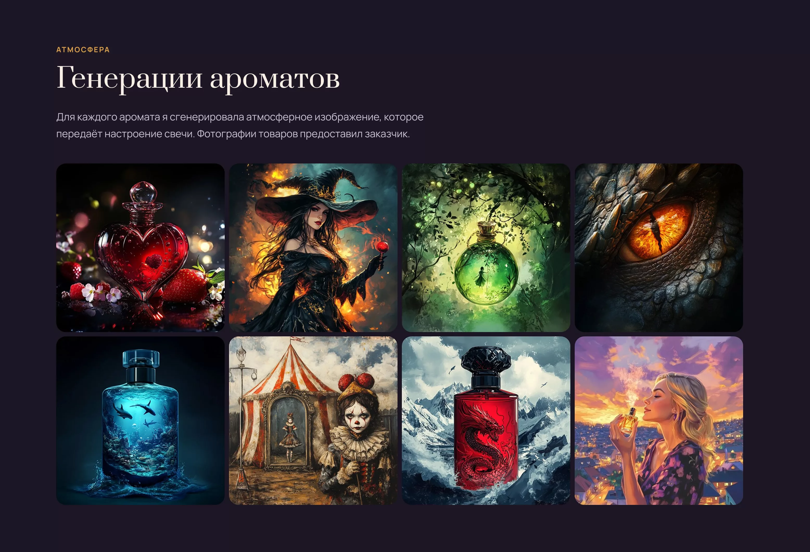 Атмосферные изображения ароматов
